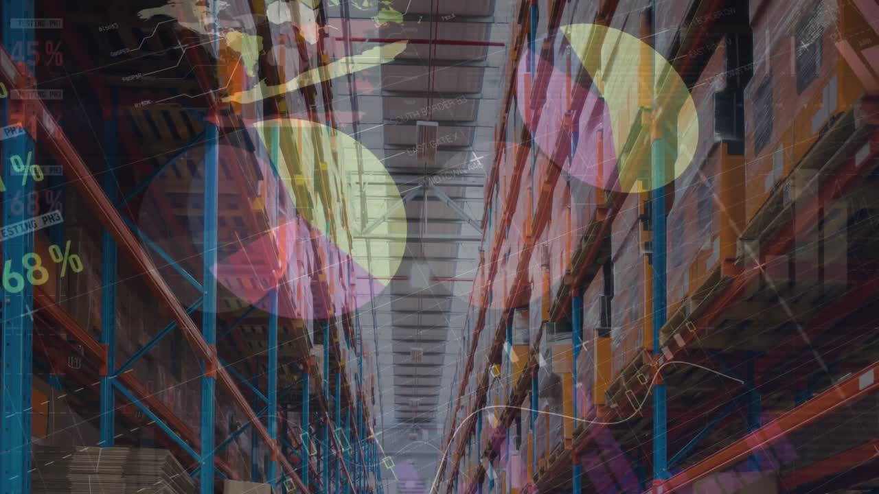 창고를 통해 재무 데이터 처리의 애니메이션