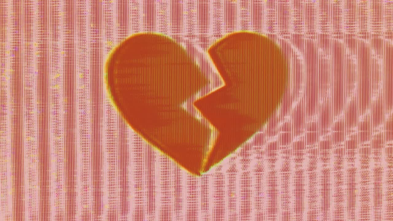Glitch Art of a Heart Getting Broken