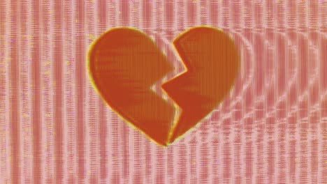 glitch art of a heart getting broken