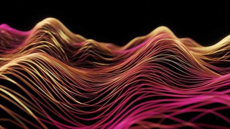 Abstract Flowing Lines Create a Vibrant Digital Waveform