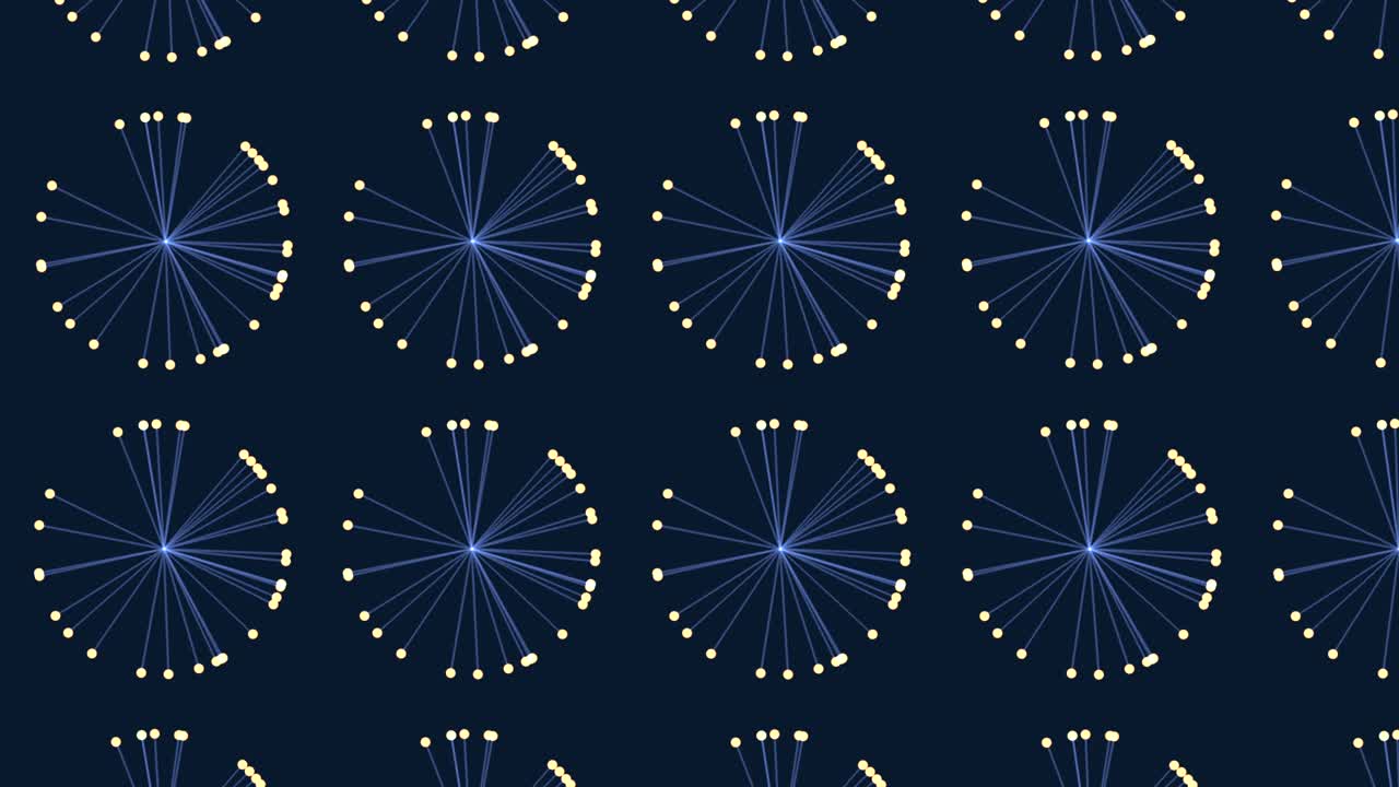 Circles pattern with blue lines and yellow dots