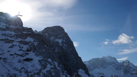 alpspix viewing platform at the alpspitzbahn mountain station in germany view from cable car 4k video