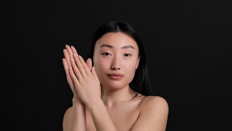 asian woman portrait with hands