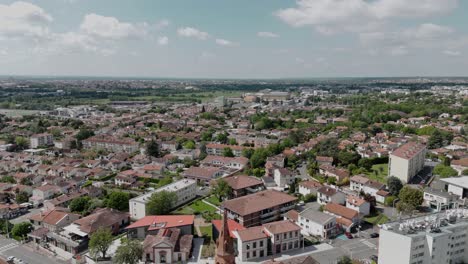 Aerial-view-of-Balma-village-in-Toulouse,-France-on-a-sunny-day