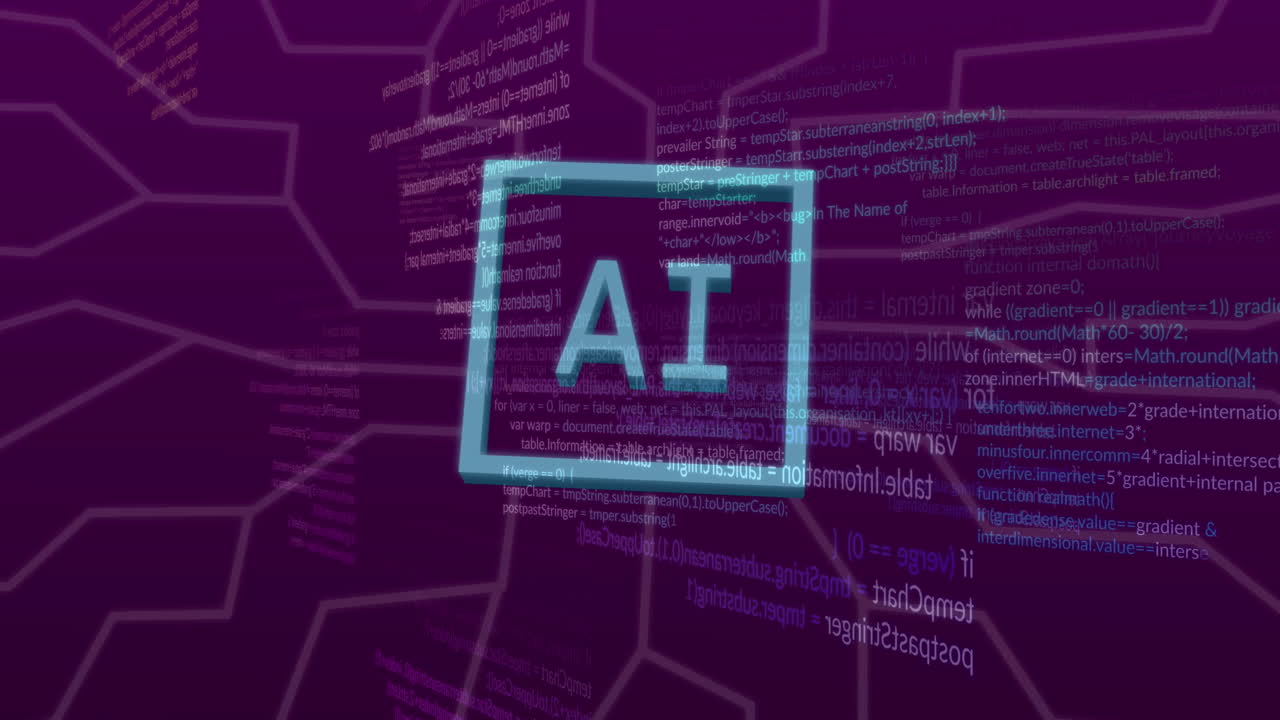 animación de un procesamiento de datos sobre una placa de circuitos informáticos