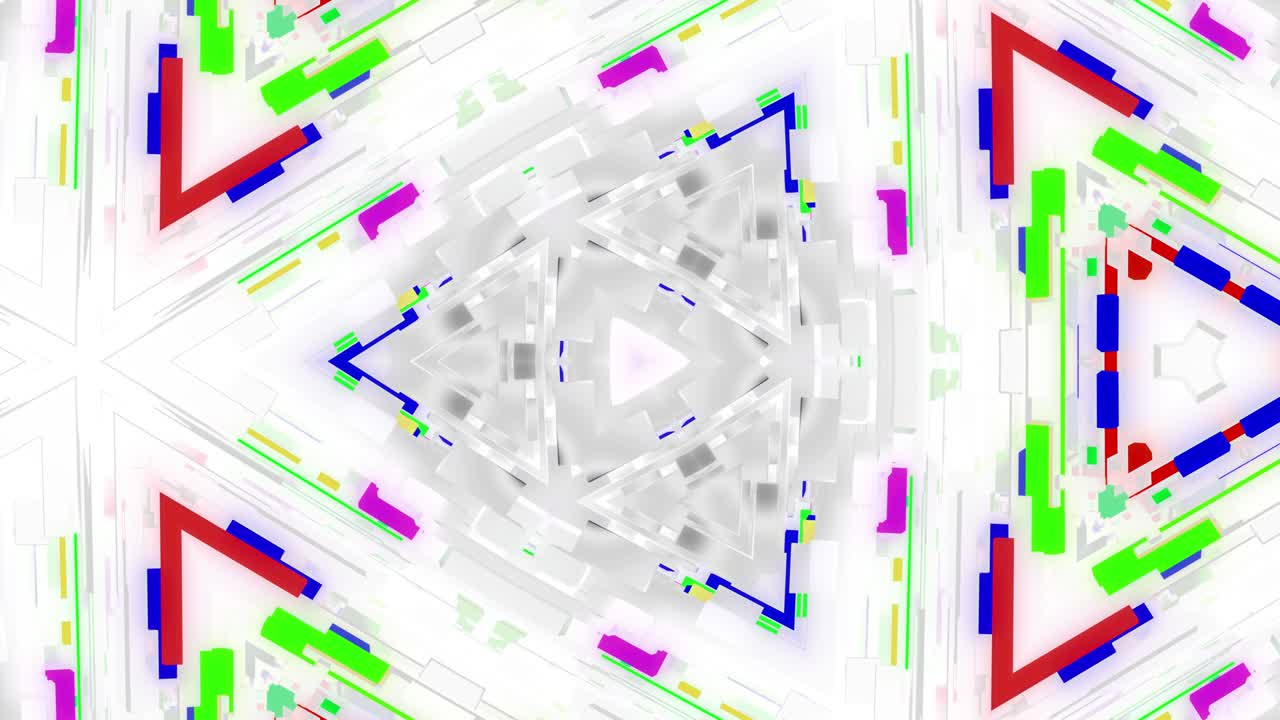 4k fondo de ciencia ficción blanco con bucle abstracto con patrón geométrico simétrico como mandala o caleidoscopio. bg para espectáculos o eventos, exposiciones, festivales o videos musicales, vj bucle para clubes nocturnos.