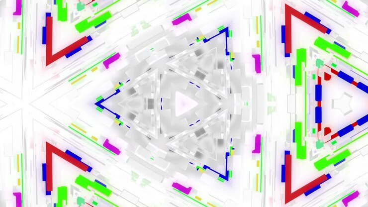 4k abstract looped white sci-fi background with symmetrical geometric pattern like mandala or kaleidoscope. Bg for show or events, exhibitions, festivals or music videos, VJ loop for night clubs.