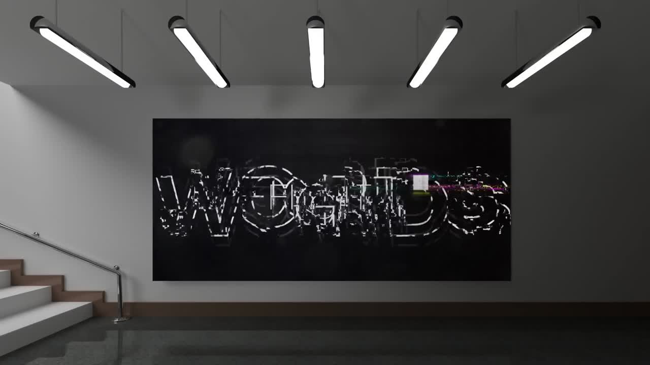 animación de texto de lucha e interferencia en la oficina