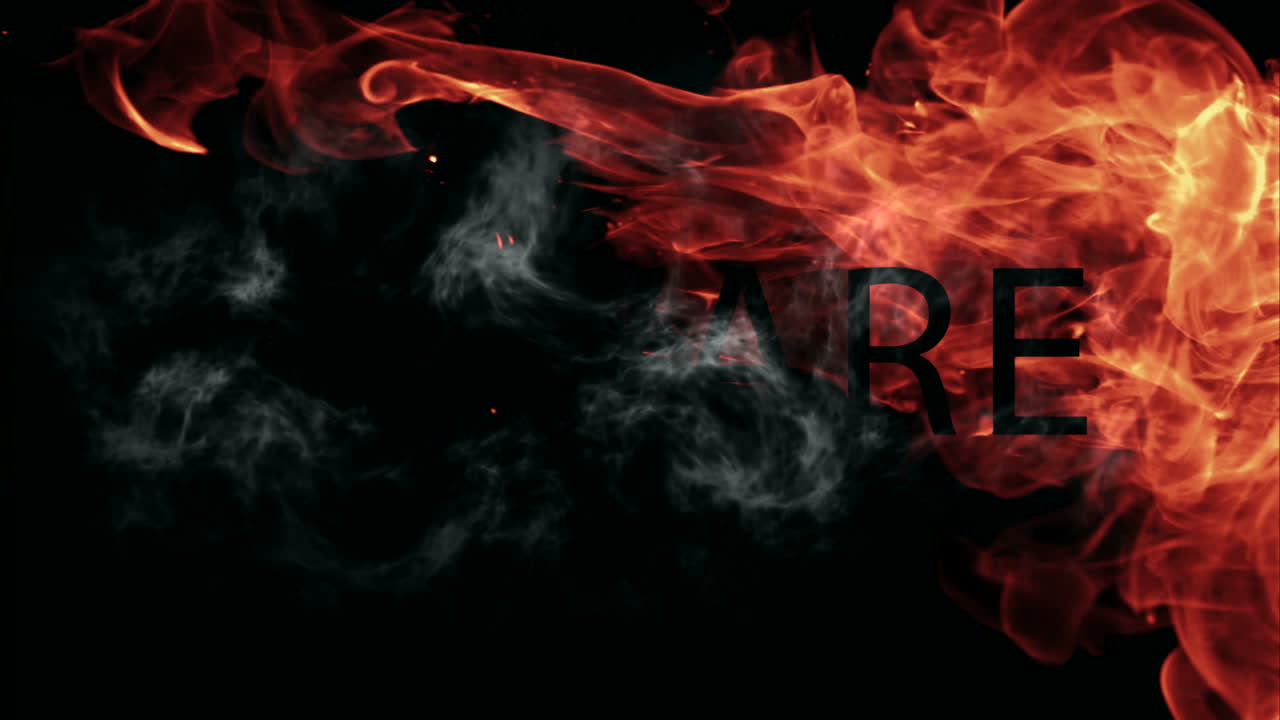 bola de fuego moviéndose a través de la pantalla con mensaje de cuidado