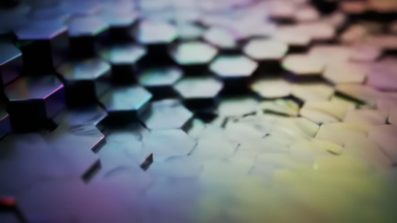 An Abstract Exploration of Hexagonal Textures in a Colorful Gradient, Showcasing Depth and Dimension in Modern Design Aesthetics