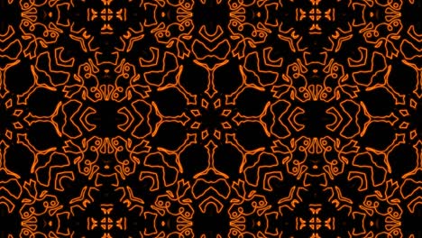abstrakcyjny pomarańczowy geometryczny bezszwowy wzór tła. abstrakcyjne paski pętla kalejdoskopowa. szybki psychodeliczny kolorowy kalejdoskop vj tło. dyskoteka abstrakcyjne tło ruchu. efekt kalejdoskopowy