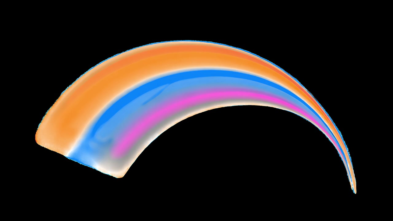 Colorful abstract rainbow design animation isolated asset, transparent 4K video, alpha channel