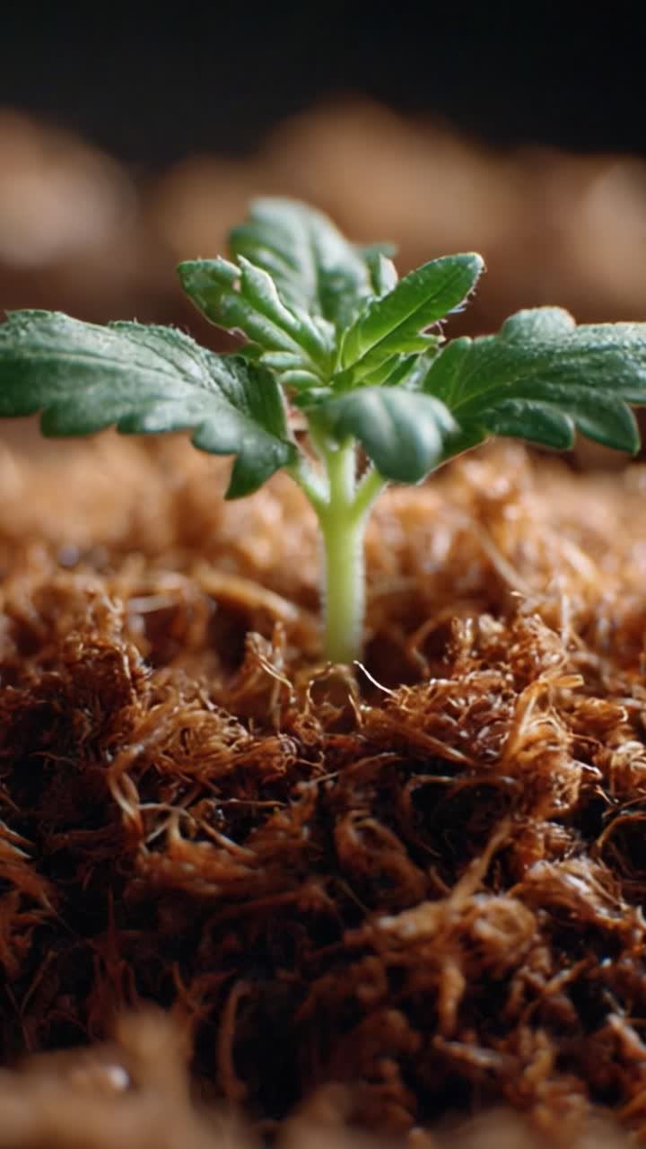 Nurturing Growth: A Close-Up Journey of a Young Plant Emerging from Rich Soil, Highlighting Nature's Resilience and the Beauty of New Life in Agriculture