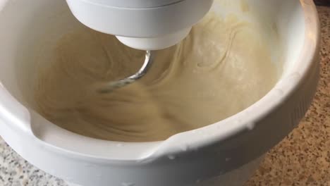 close-up view of dough kneading machine