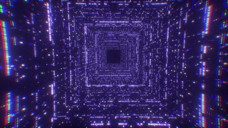 túnel digital con partículas brillantes
