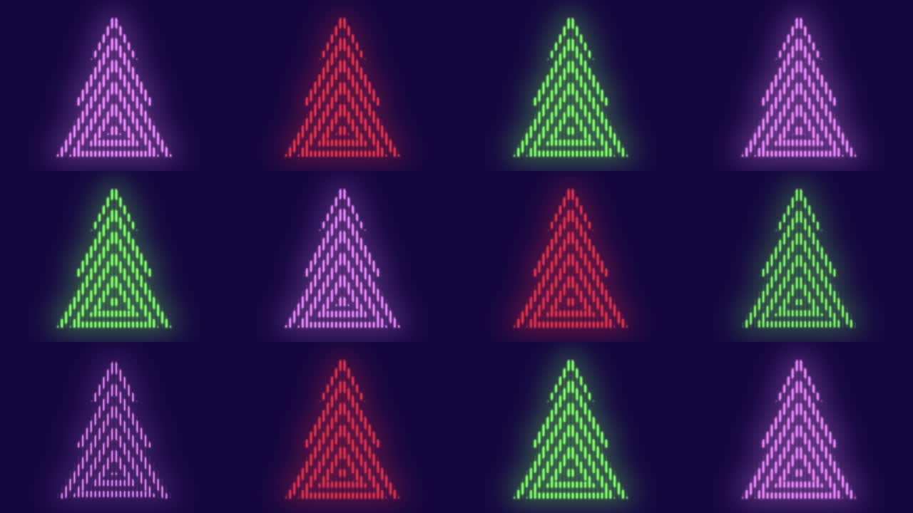 Neon colorful christmas trees pattern