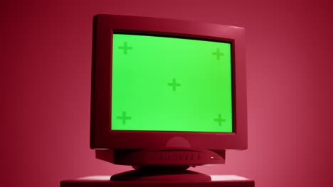vintage computer monitor with green screen