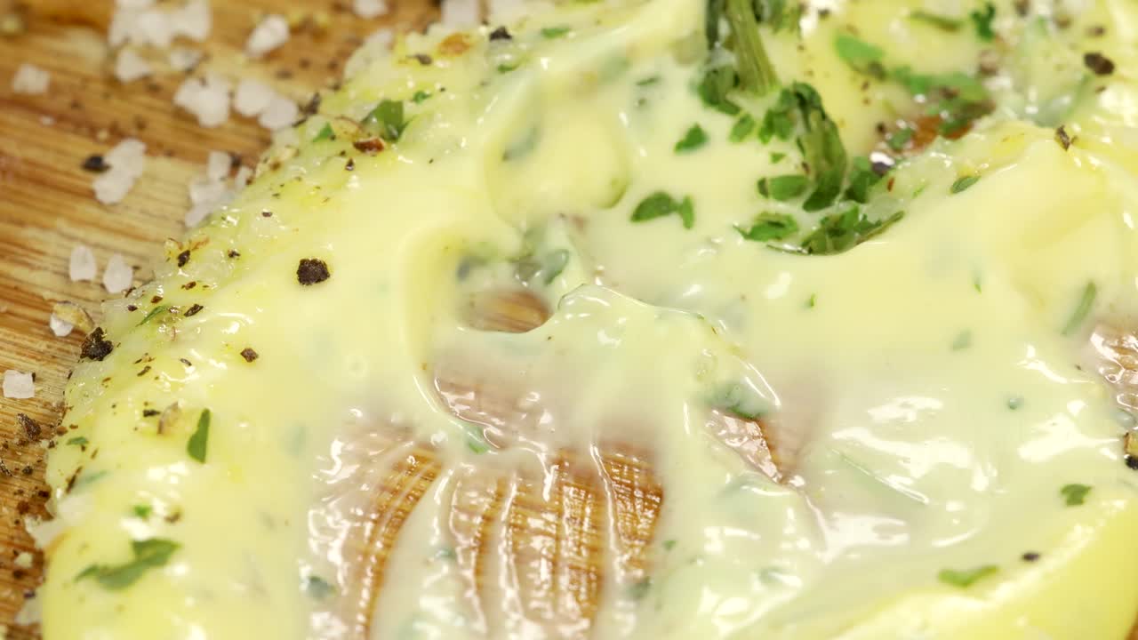 집에서 만든 aioli의 매크로 샷