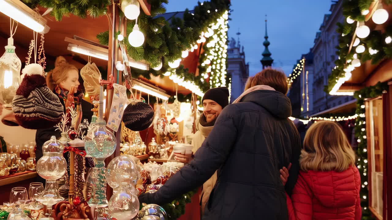 Family at a Christmas Market
