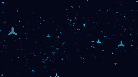 Mesmerizing-symmetrical-pattern-of-floating-blue-dots-on-black-background