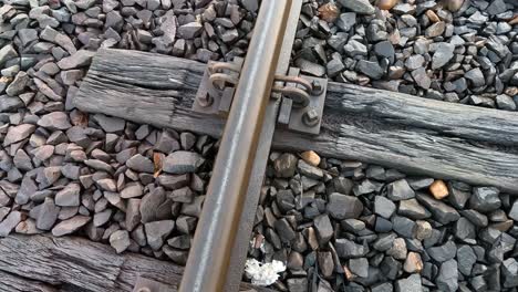 static shot of a train track that was used by steam engine locomotives in the industrial revolution.