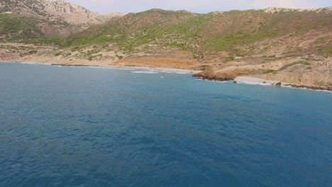 aerial: a beach on karpathos island, greece