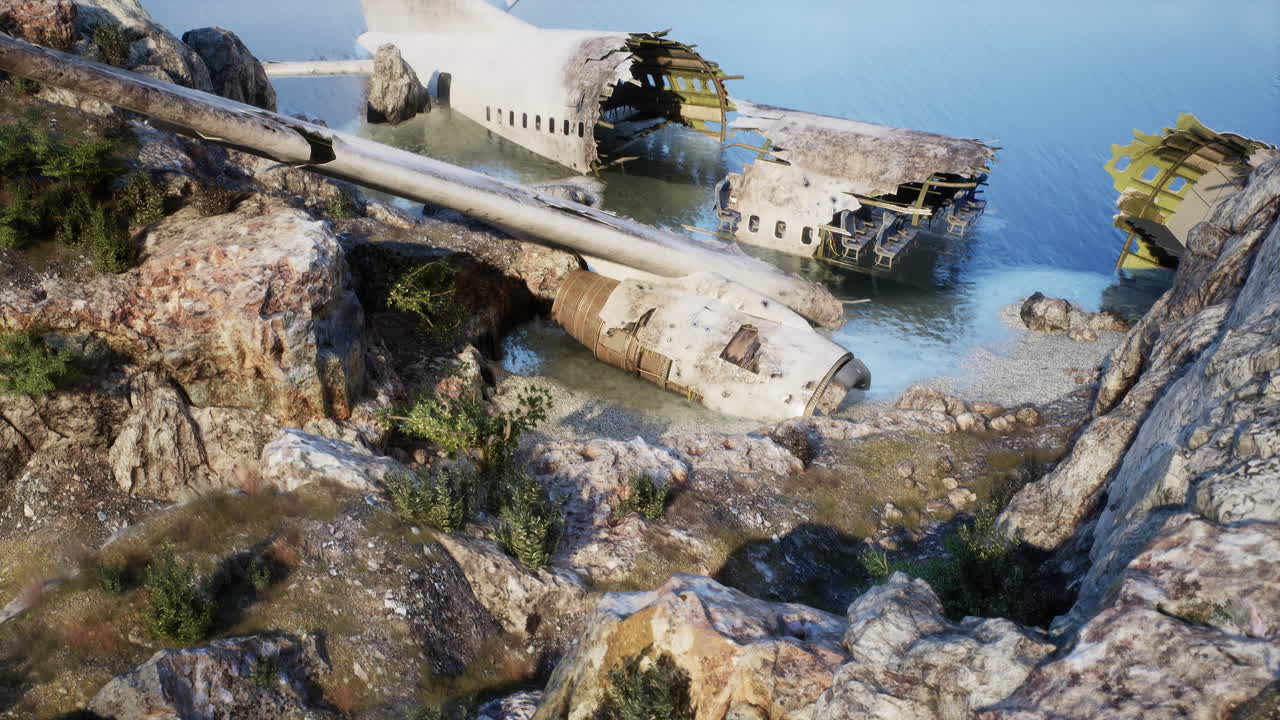 accidente de avión en la playa