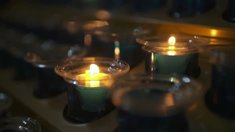 burning candle in church