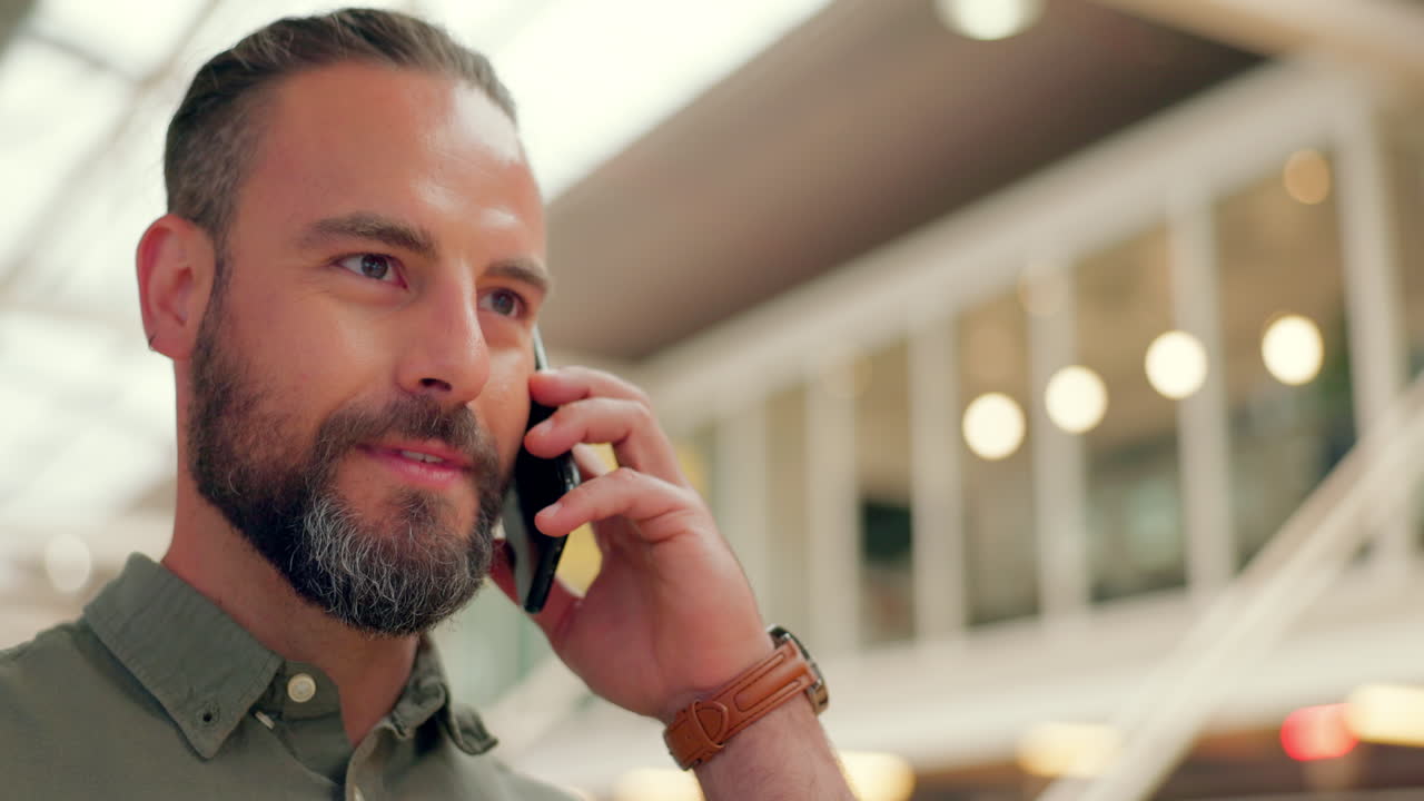 Laughing, joke and businessman on a phone call