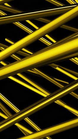 abstract gold tubes on black background