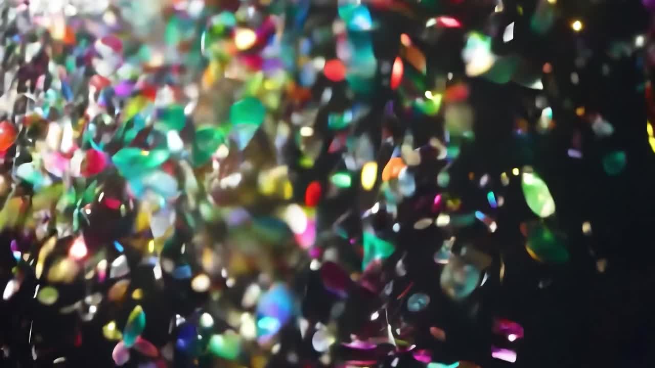 검은색 배경에 떨어지는 다채로운 콘페티