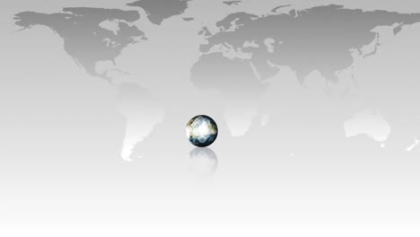animation of the earth planet coming on stage turning