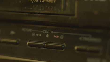 close up view of video vhs device