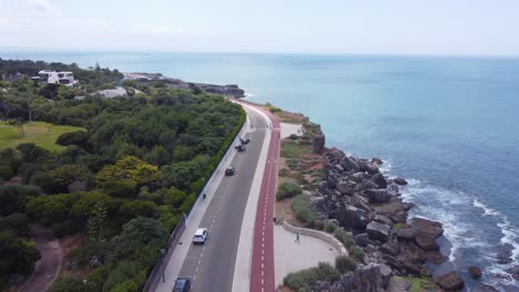 a fly-by over cascais coastline, portugal