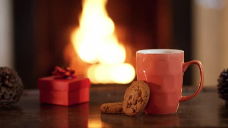 young girl at home at christmas time