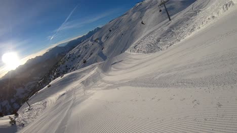 a ski run in fantastic weather