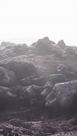 foggy rocky landscape