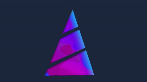 animación de un árbol de navidad púrpura digital moderno con decoraciones navideñas sobre un fondo gris