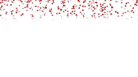 corazones de confeti rojo cayendo.