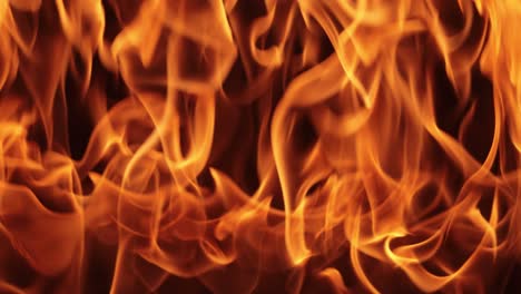 llamas de fuego sobre fondo negro en cámara lenta