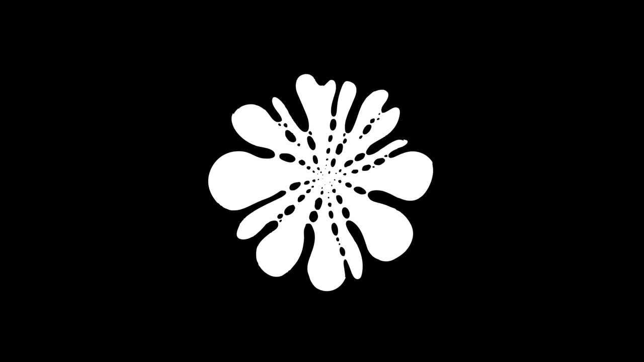 Abstrakter Tintenklecks-Übergang, der sich zu einem weißen Bildschirm ausbreitet