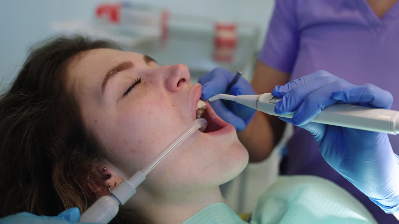 Dental procedure on a female patient