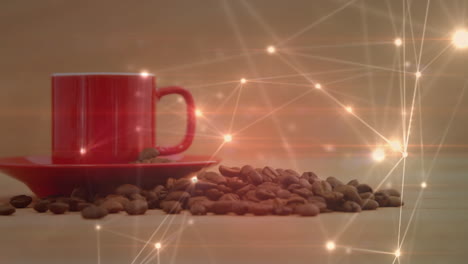 animación de redes de conexiones a través del café