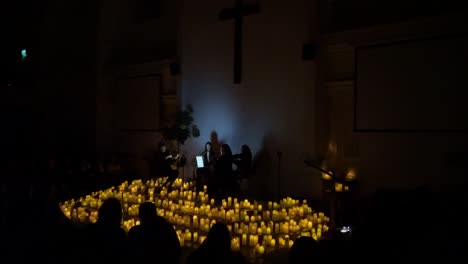 candlelight concert at st jude’s church in southsea, creating a magical, serene atmosphere.