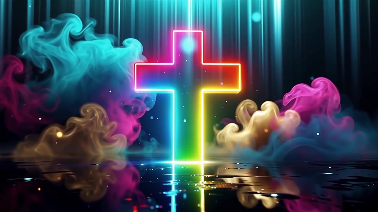 Christian Cross Heavenly Light Worship Background