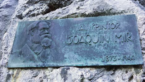 plaque of joaquin mir, spanish painter