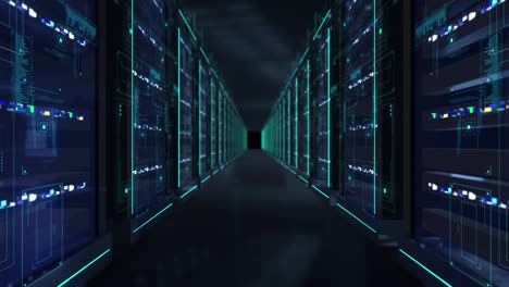 4k server room, abstract technology background. (loopable)