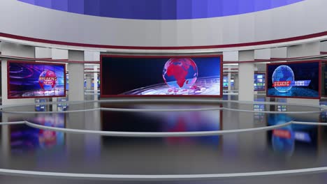 3d virtual news studio background loop