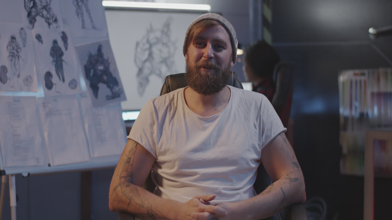 Smiling Artist in Design Studio