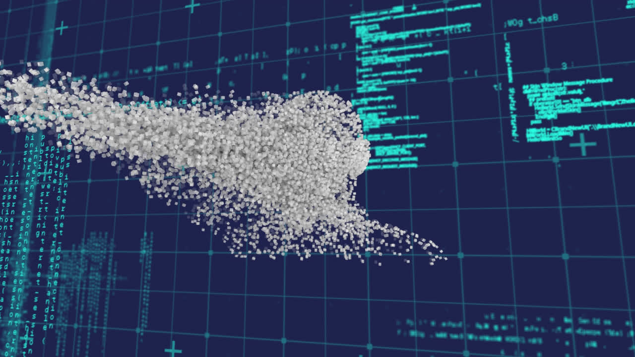 busto humano en movimiento con procesamiento de datos
